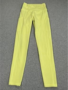 Aerie Chill Play Move High Waisted Athletic Leggings Size S Neon Yellow